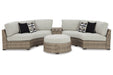 Calworth Beige 4-Piece Outdoor Sectional - SET | P458-814 | P458-853 | P458-861(2) - Vega Furniture