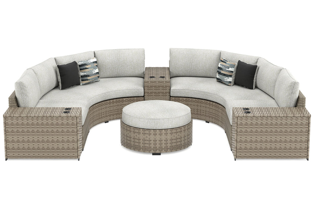 Calworth Beige 7-Piece Outdoor Sectional - SET | P458-814 | P458-846 | P458-853(3) | P458-861(2) - Vega Furniture