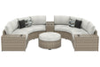 Calworth Beige 7-Piece Outdoor Sectional - SET | P458-814 | P458-846 | P458-853(3) | P458-861(2) - Vega Furniture