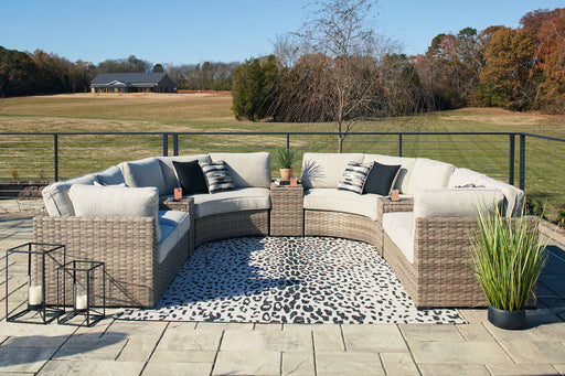 Calworth Beige 9-Piece Outdoor Sectional - SET | P458-846 | P458-853(3) | P458-861(2) | P458-877 - Vega Furniture