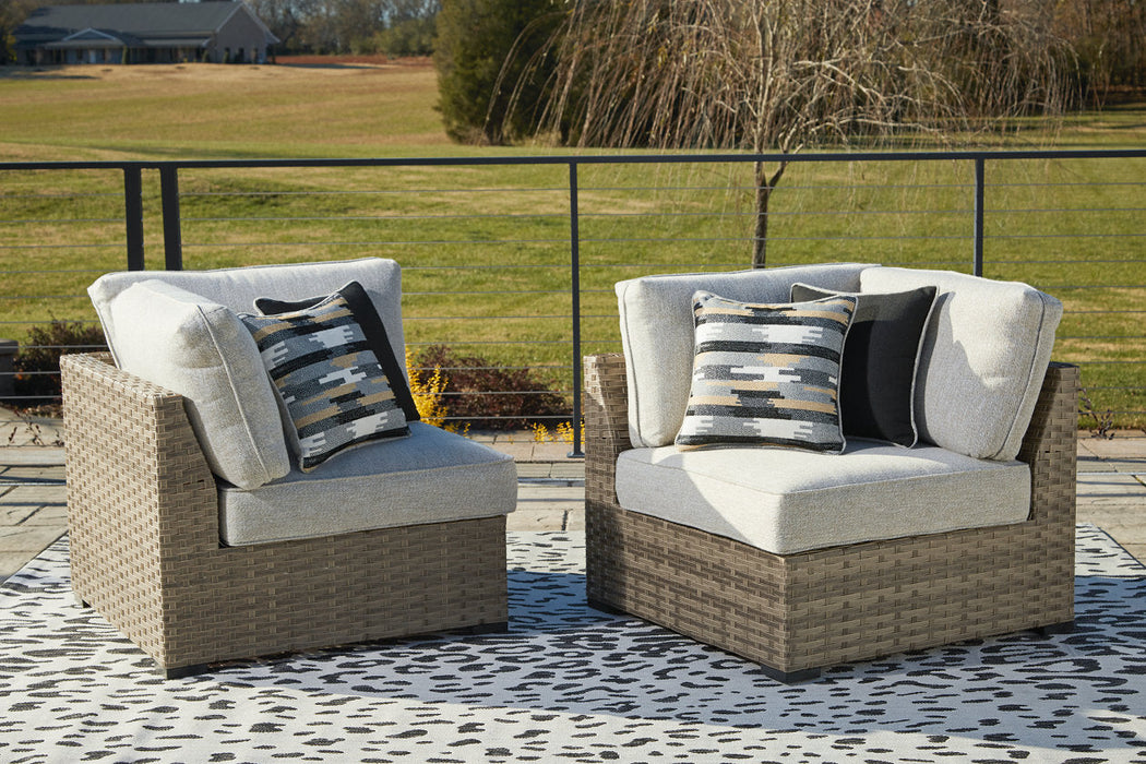 Calworth Beige Outdoor Corner with Cushion, Set of 2 - P458-877 - Vega Furniture