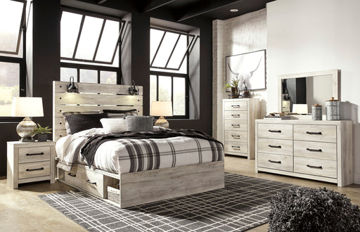 Cambeck Whitewash Double Side Storage Platform Bedroom Set - SET | B192-54 | B192-57 | B192-60(2) | B192-92 | B192-46 | B100-13 - Vega Furniture
