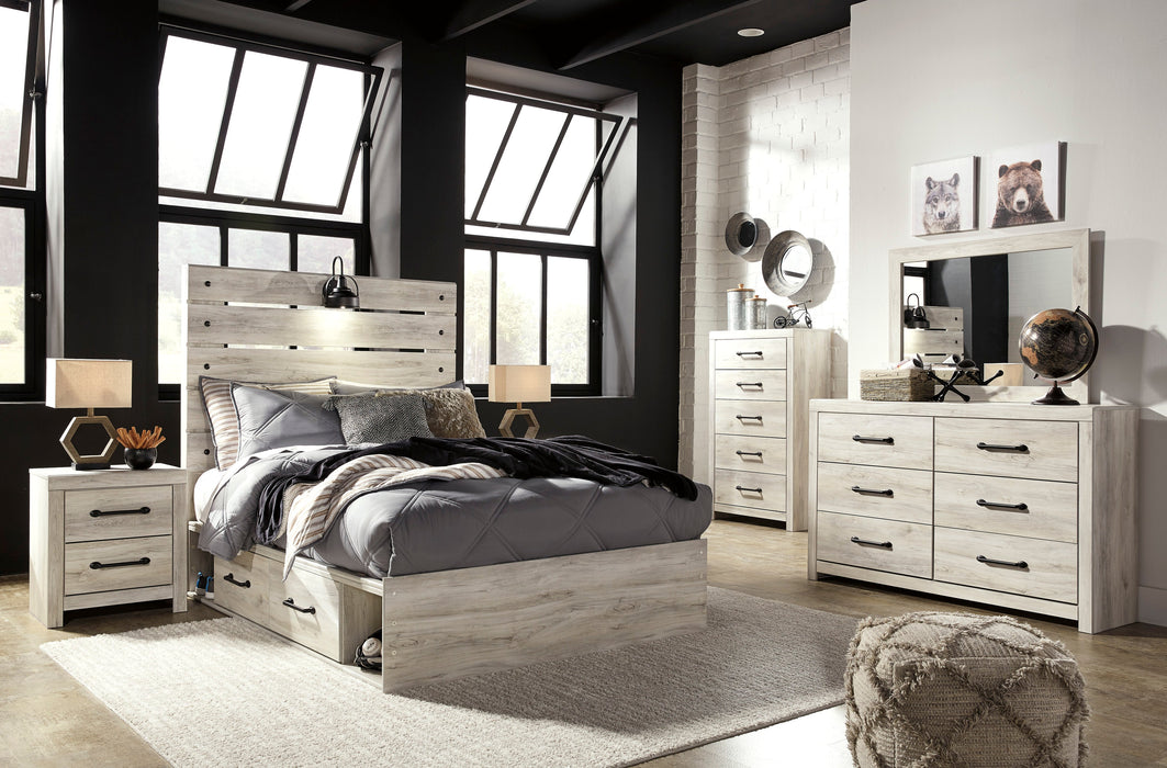 Cambeck Whitewash Double Side Storage Platform Youth Bedroom Set - SET | B192-84 | B192-87 | B192-50(2) | B192-31 | B192-36 | B100-12 - Vega Furniture