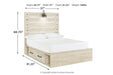 Cambeck Whitewash Full Panel Bed with 2 Storage Drawers - SET | B100-12 | B192-150 | B192-84 | B192-87 - Vega Furniture