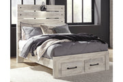 Cambeck Whitewash Full Panel Bed with 2 Storage Drawers - SET | B192-84S | B192-86 | B192-87 - Vega Furniture