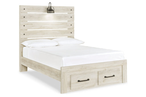 Cambeck Whitewash Full Panel Bed with 2 Storage Drawers - SET | B192-84S | B192-86 | B192-87 - Vega Furniture