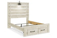 Cambeck Whitewash Full Panel Bed with 2 Storage Drawers - SET | B192-84S | B192-86 | B192-87 - Vega Furniture