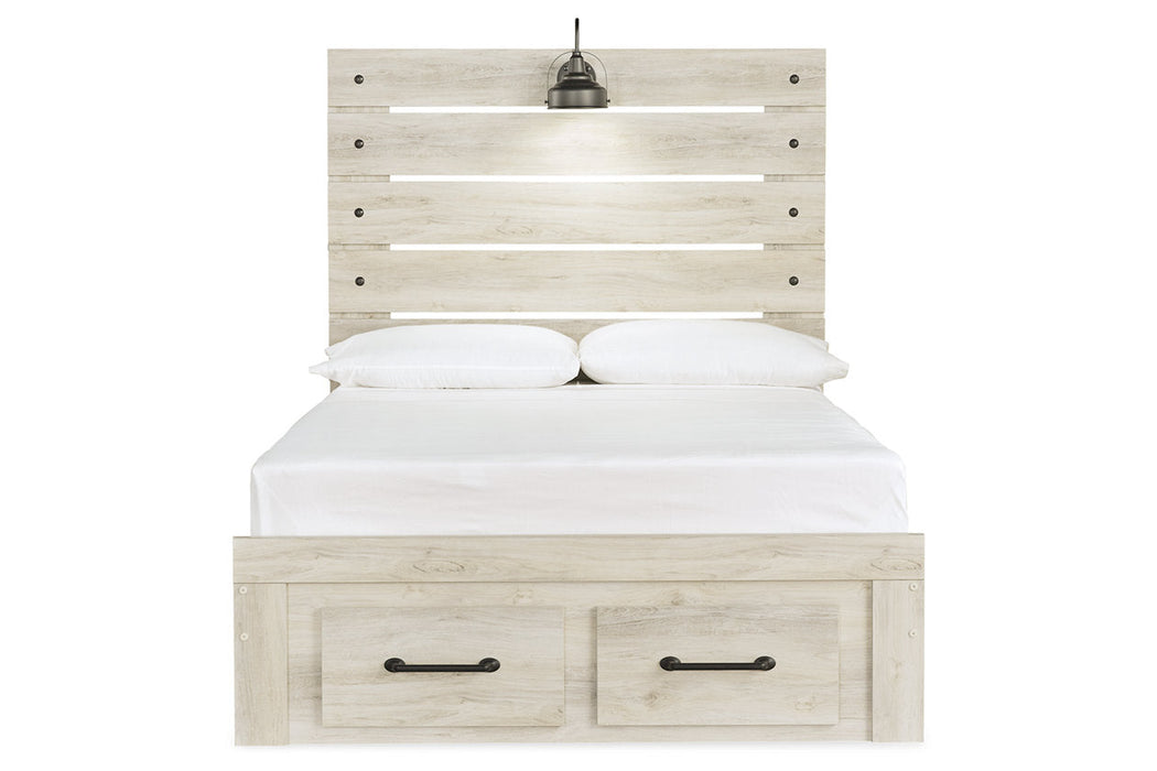 Cambeck Whitewash Full Panel Bed with 2 Storage Drawers - SET | B192-84S | B192-86 | B192-87 - Vega Furniture