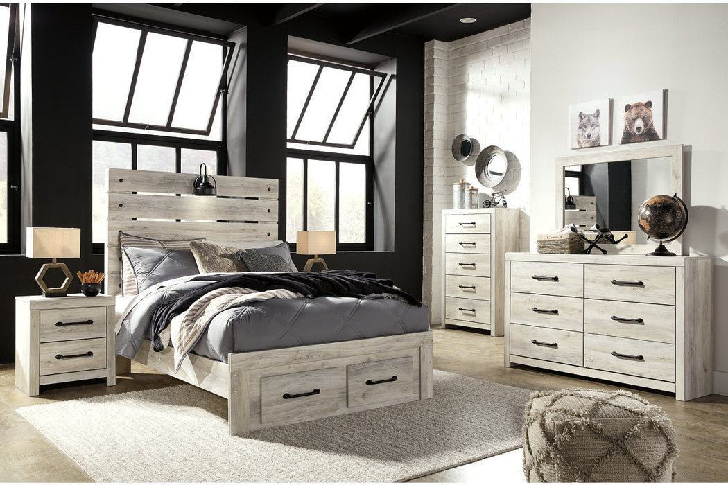 Cambeck Whitewash Full Panel Bed with 2 Storage Drawers - SET | B192-84S | B192-86 | B192-87 - Vega Furniture