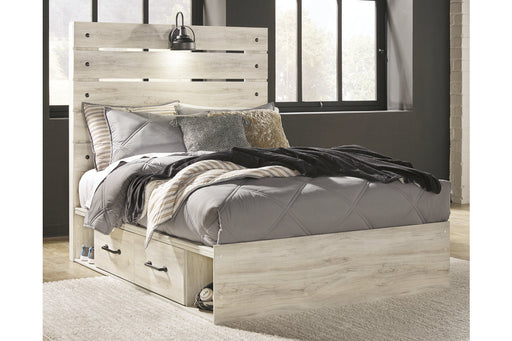 Cambeck Whitewash Full Panel Bed with 4 Storage Drawers - SET | B100-12 | B192-50(2) | B192-84 | B192-87 - Vega Furniture
