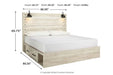 Cambeck Whitewash King Panel Bed with 2 Storage Drawers - SET | B100-14 | B192-160 | B192-56 | B192-58 - Vega Furniture