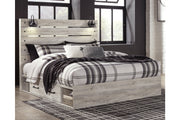 Cambeck Whitewash King Panel Bed with 4 Storage Drawers - SET | B100-14 | B192-56 | B192-58 | B192-60(2) - Vega Furniture