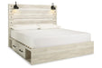 Cambeck Whitewash King Panel Bed with 4 Storage Drawers - SET | B100-14 | B192-56 | B192-58 | B192-60(2) - Vega Furniture