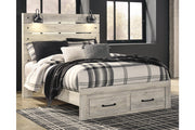 Cambeck Whitewash Queen Panel Bed with 2 Storage Drawers - SET | B192-54S | B192-57 | B192-96 - Vega Furniture