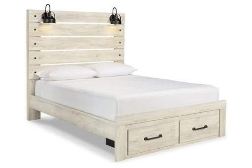 Cambeck Whitewash Queen Panel Bed with 2 Storage Drawers - SET | B192-54S | B192-57 | B192-96 - Vega Furniture