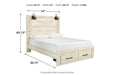 Cambeck Whitewash Queen Panel Bed with 2 Storage Drawers - SET | B192-54S | B192-57 | B192-96 - Vega Furniture