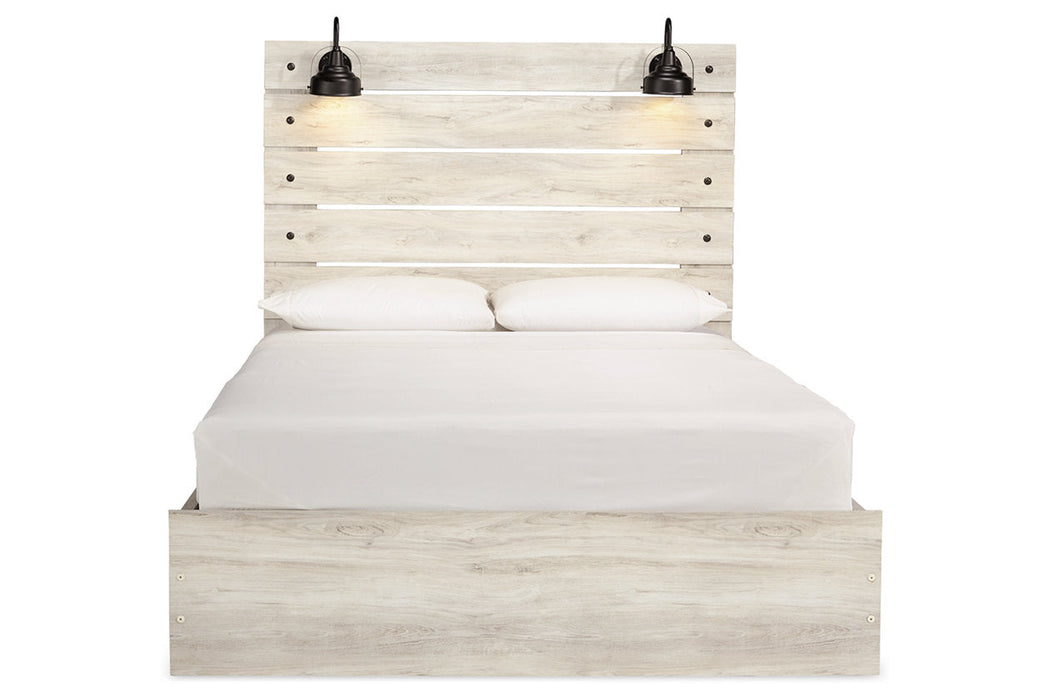 Cambeck Whitewash Queen Panel Bed with 4 Storage Drawers - SET | B100-13 | B192-54 | B192-57 | B192-60(2) - Vega Furniture