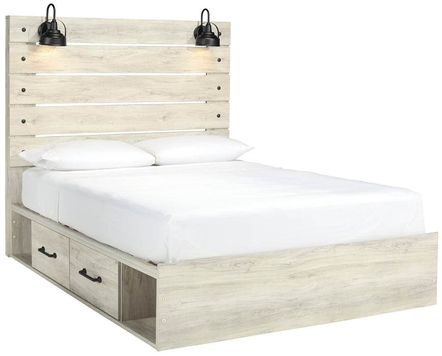 Cambeck Whitewash Side Storage Platform Bedroom Set - SET | B192-56 | B192-58 | B192-160 | B192-31 | B192-36 | B192-92 | B192-46 | B100-14 - Vega Furniture