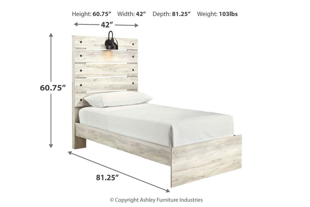 Cambeck Whitewash Twin Panel Bed - SET | B192-52 | B192-53 | B192-83 - Vega Furniture