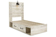 Cambeck Whitewash Twin Panel Bed with 2 Storage Drawers - SET | B100-11 | B192-150 | B192-52 | B192-53 - Vega Furniture