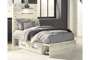 Cambeck Whitewash Twin Panel Bed with 4 Storage Drawers - SET | B100-11 | B192-50(2) | B192-52 | B192-53 - Vega Furniture