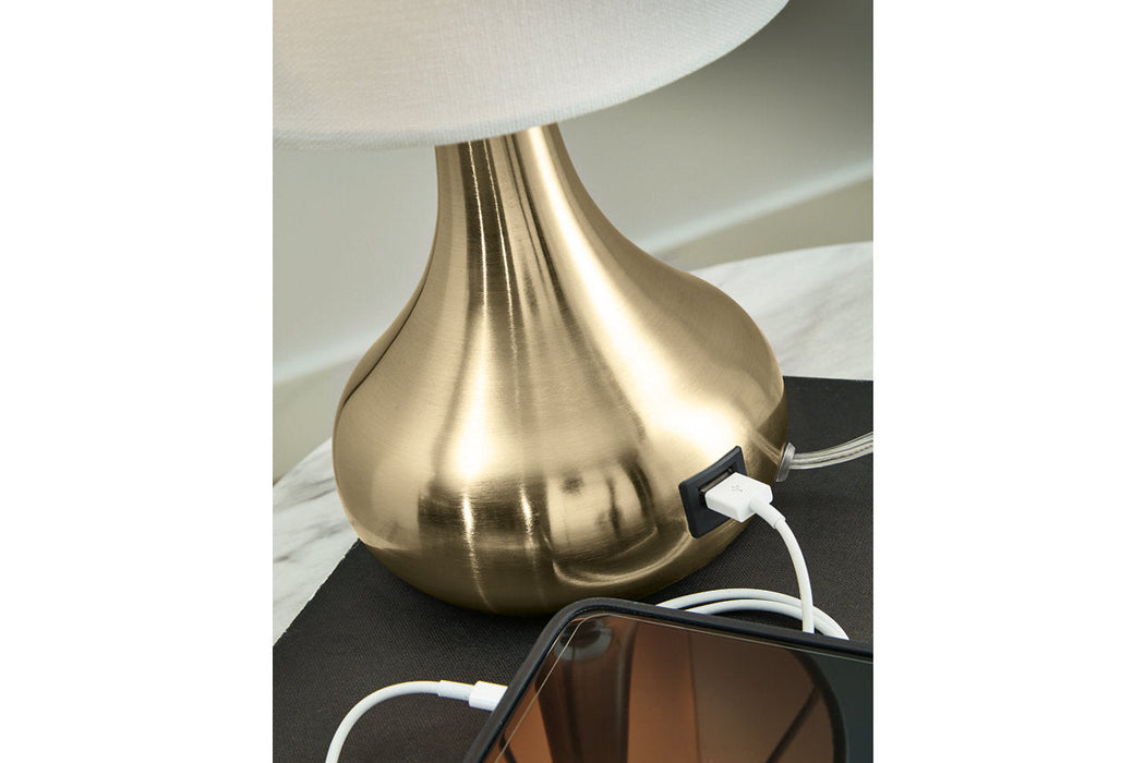 Camdale Brass Finish Table Lamp - L204344 - Vega Furniture