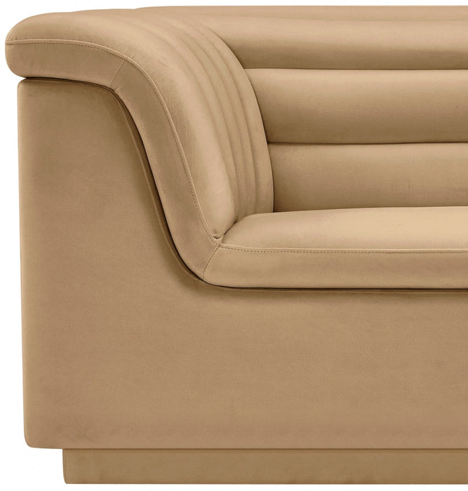 Camel Cascade Velvet Fabric Chair - 192Camel-C - Vega Furniture