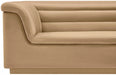 Camel Cascade Velvet Fabric Loveseat - 192Camel-L - Vega Furniture