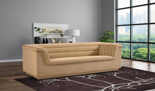 Camel Cascade Velvet Fabric Sofa - 192Camel-S - Vega Furniture