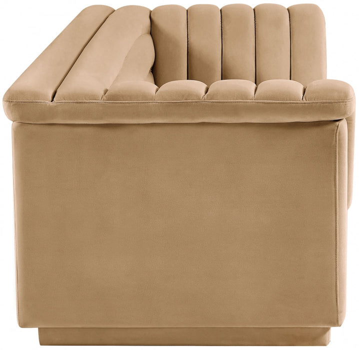 Camel Cascade Velvet Fabric Sofa - 192Camel-S - Vega Furniture