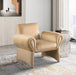 Camel Fleurette Velvet Accent Chair - 409Camel - Vega Furniture