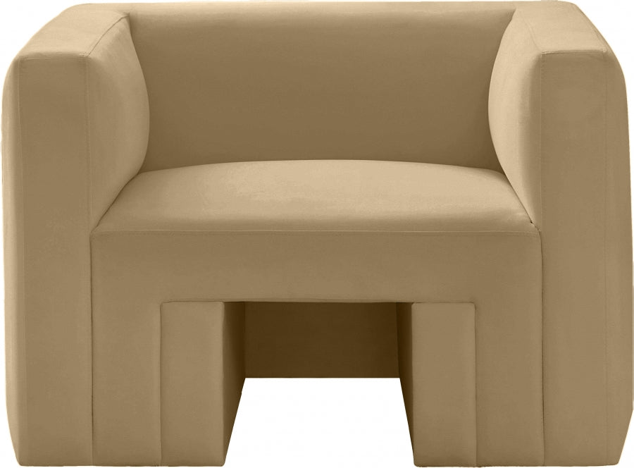 Camel Henson Velvet Chair - 665Camel-C - Vega Furniture