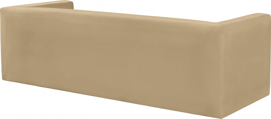 Camel Henson Velvet Sofa - 665Camel-S - Vega Furniture