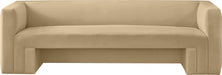 Camel Henson Velvet Sofa - 665Camel-S - Vega Furniture