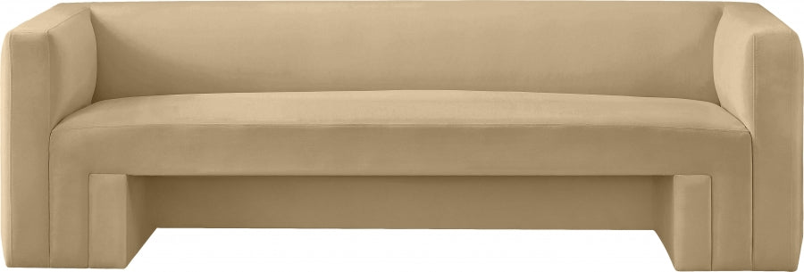 Camel Henson Velvet Sofa - 665Camel-S - Vega Furniture