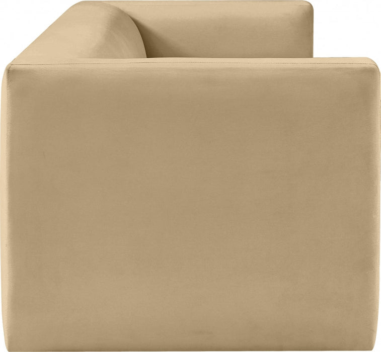 Camel Henson Velvet Sofa - 665Camel-S - Vega Furniture