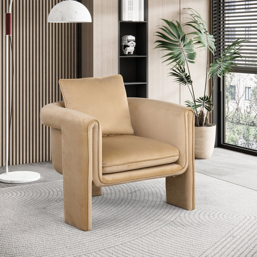 Camel Sloan Velvet Accent Chair - 424Camel - Vega Furniture