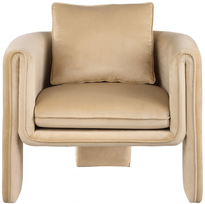 Camel Sloan Velvet Accent Chair - 424Camel - Vega Furniture