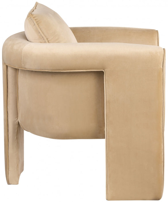 Camel Sloan Velvet Accent Chair - 424Camel - Vega Furniture