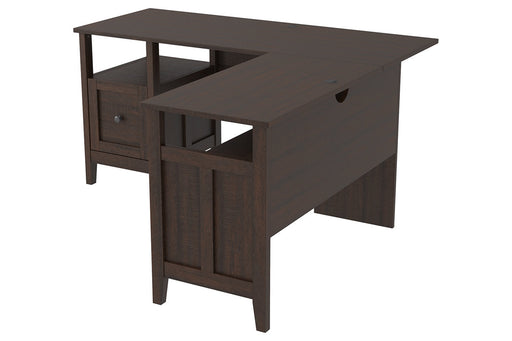 Camiburg Warm Brown 2-Piece Home Office Desk - SET | H283-34 | H283-34R - Vega Furniture