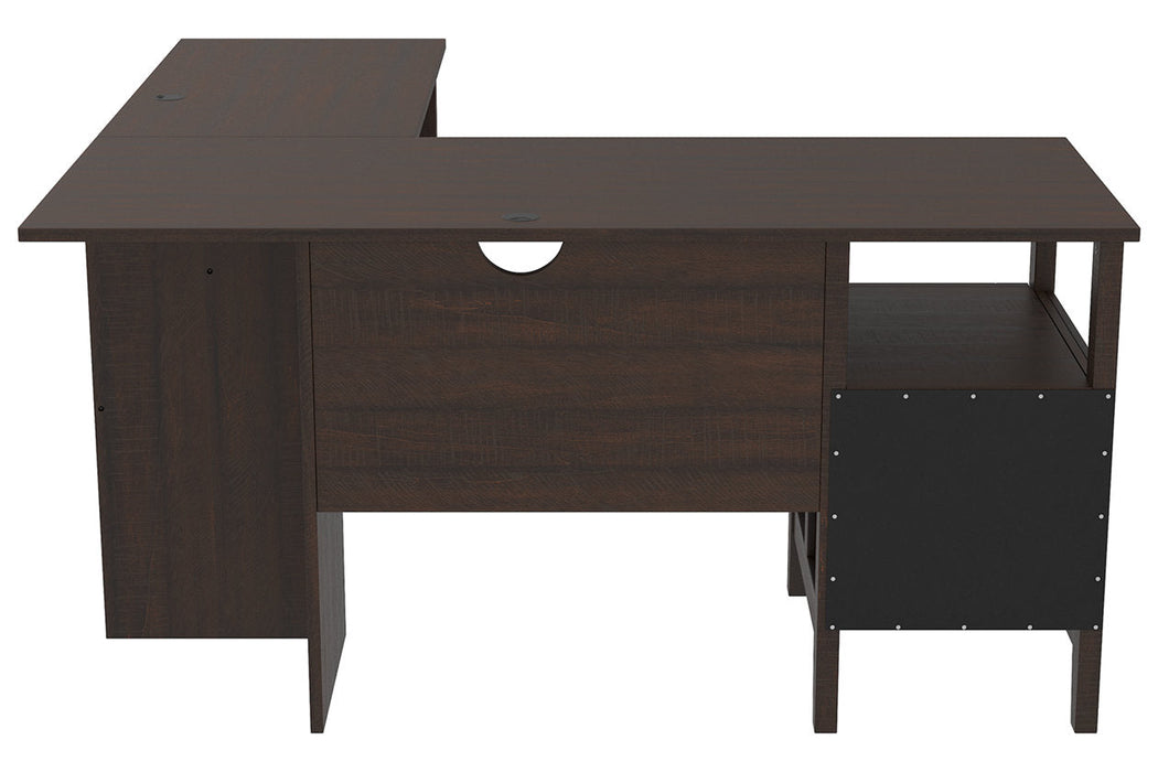 Camiburg Warm Brown 2-Piece Home Office Desk - SET | H283-34 | H283-34R - Vega Furniture