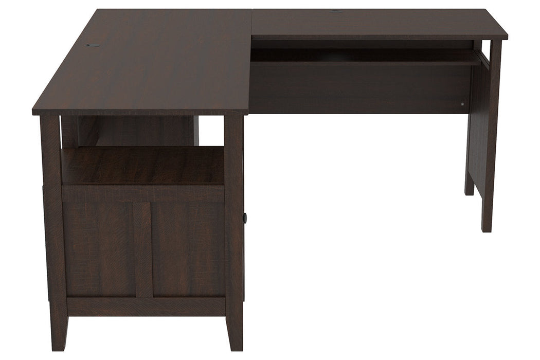 Camiburg Warm Brown 2-Piece Home Office Desk - SET | H283-34 | H283-34R - Vega Furniture