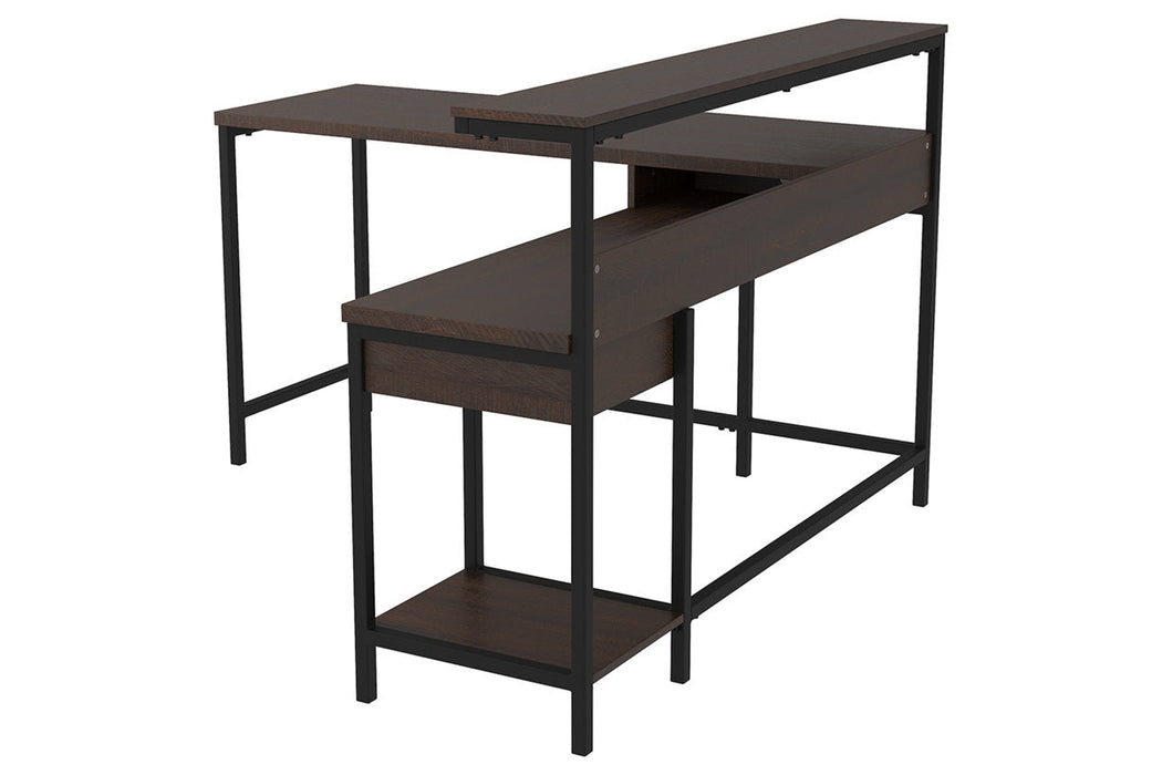 Camiburg Warm Brown Home Office L-Desk with Storage - H283-24 - Vega Furniture