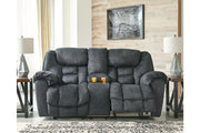 Capehorn Granite Reclining Loveseat with Console - 7690294 - Vega Furniture
