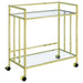 Cara Brass Rectangular Glass Bar Cart - 181381 - Vega Furniture
