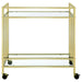 Cara Brass Rectangular Glass Bar Cart - 181381 - Vega Furniture