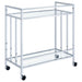 Cara Chrome Rectangular Glass Bar Cart - 181382 - Vega Furniture