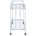 Cara Chrome Rectangular Glass Bar Cart - 181382 - Vega Furniture
