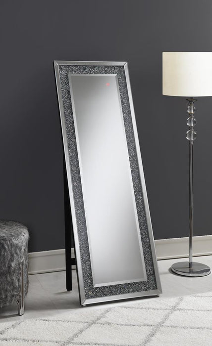 Carisi Silver Rectangular Standing Mirror with LED Lighting - 961427 - Vega Furniture