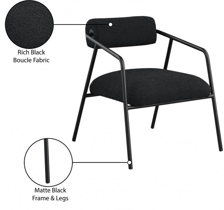 Carly Black Boucle Fabric Accent Chair - 552Black - Vega Furniture